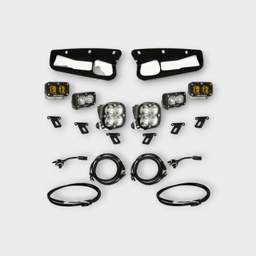 Baja Designs - Ford Bronco S2 SAE Amber FPK Pro w/Upfitter Wiring Harness for OEM Steel Bumper