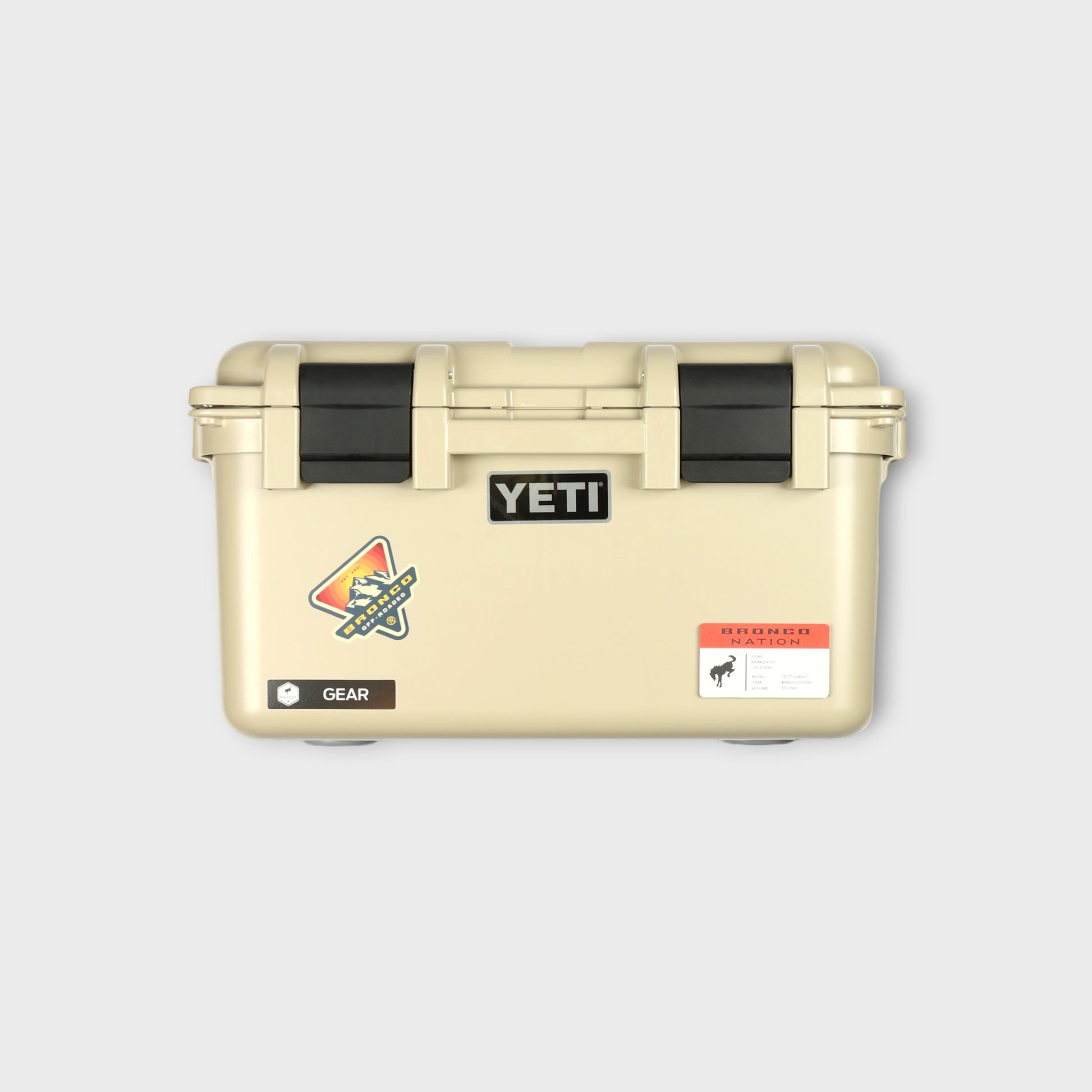 Gear Case Labels on front of Yeti