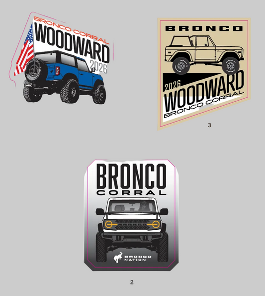 Bronco Nation - 2026 Woodward Corral Sticker 3-Pack