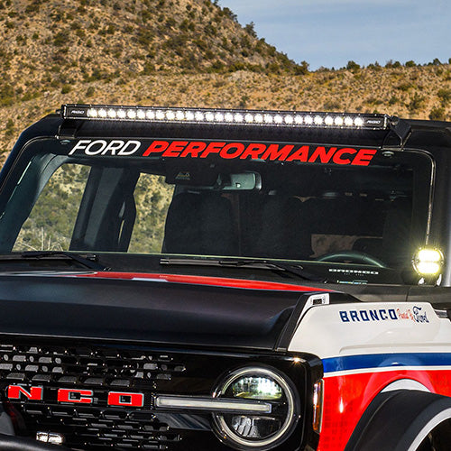 Bronco Windshield Banner - White/Red