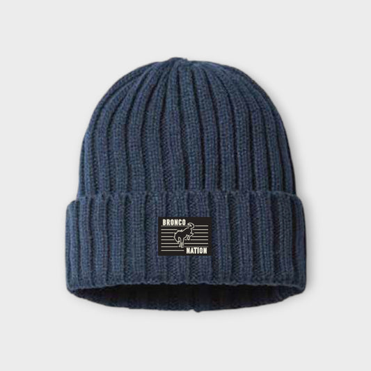 Bronco Nation - Ribbed Patch Beanie
