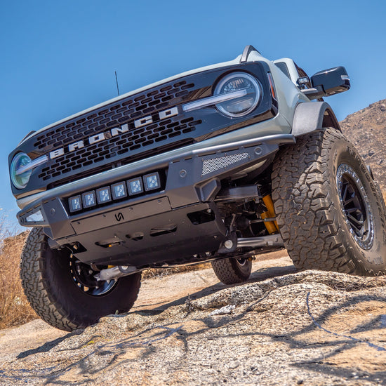 2021+ Ford Bronco Baja Tubular Front Bumper & Skid Plate - Turn Offroad