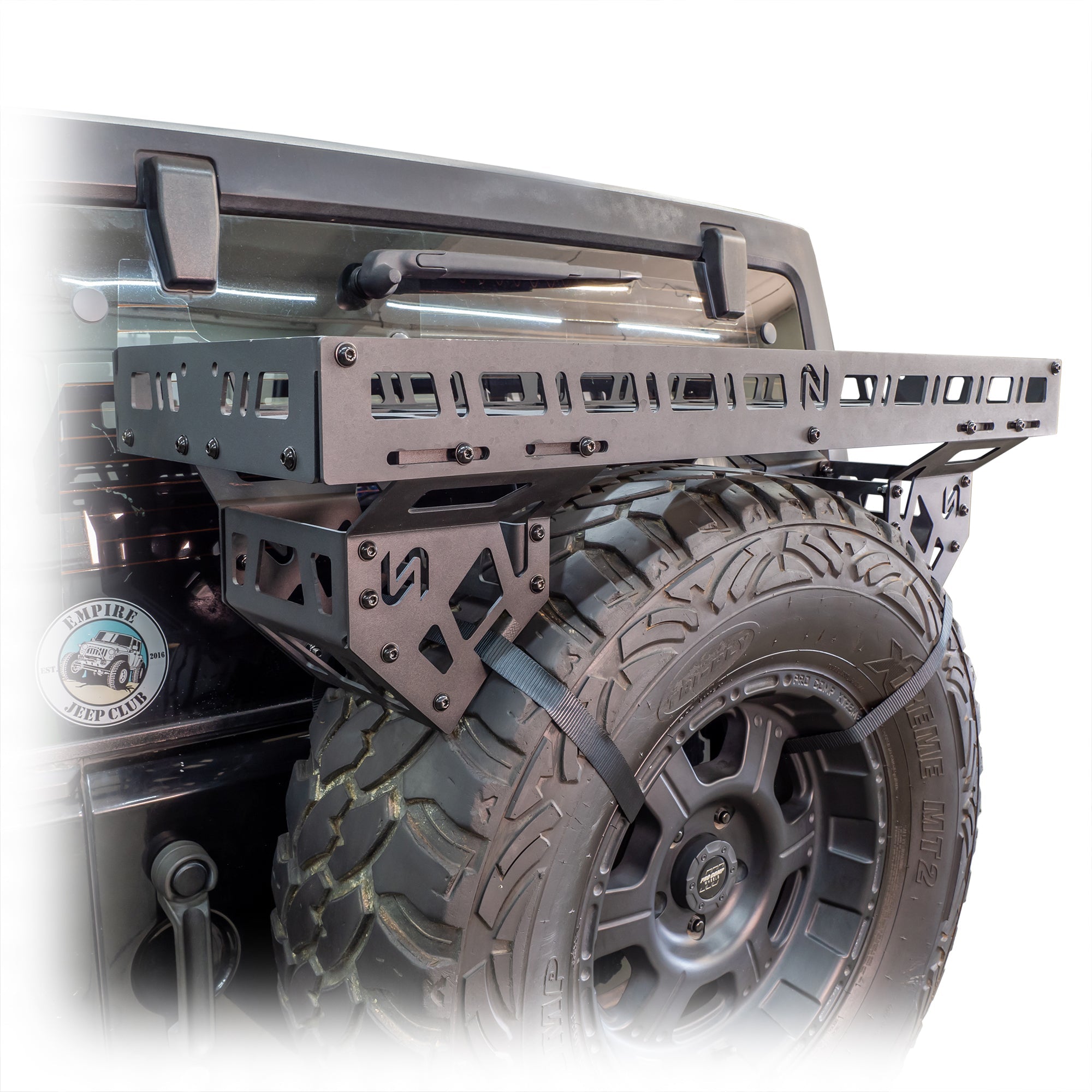 Universal Offroad Spare Tire Storage Rack - Off-road Ice Chest Carrier