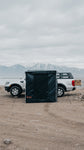 Black Rooftop Awning Room attached to a Ford Ranger truck